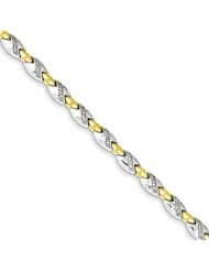 Sterling Silver & 14k Diamond Bracelet