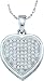 The Simply Love Diamond Pendant-10K White Gold .20CT Sparkling Diamond Heart Pendant- Diamond Filled