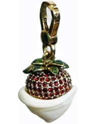 Juicy Couture - Pave Red Rhinestone - Strawberry & Cream Dipped - Gold Plated Charm