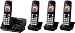 Panasonic KX-TG6624GB Telefon schnurlos mit Anrufbeantworter (4 Mobilteile) schwarz