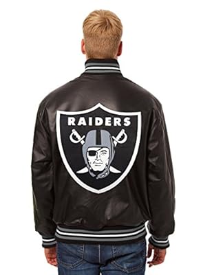 Oakland Raiders Men's Team Leather Jacket with Hand Crafted Leather Team Logos