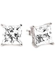 Myia Passiello "Timeless" Swarovski Zirconia 2 Carat Each Princess Cut Stud Earrings