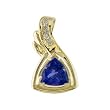 14K Yellow Gold Tanzanite and Diamond Pendant
