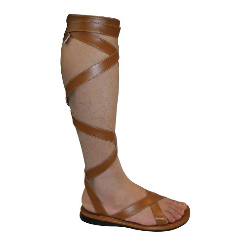 MENS Warrior Halloween Costume Boot Knee High Sandal Lace Up Black Brown