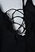 Zero City Women Monikini Swimsuit One Piece Cute Bathing Suits Lace-Up U Back, Black, XX-Large