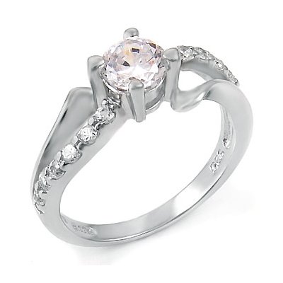 .925 Sterling Silver Engagement Ring, 2.00 Carat Total Weight, of only the Finest Diamond Colored Cubic Zirconia Set in Round Cut Stones, Free Shipping, Sale Price Offer, Comes with Free Special Gift Pouch and Box