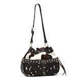 American West Prarie Rose Collection Drawstring Hobo Front & Side Pockets Silver Buckle