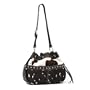 American West Prarie Rose Collection Drawstring Hobo Front & Side Pockets Silver Buckle