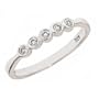 0.13ct 5 Stone Diamond Wedding Anniversary Band Ring in Bezel Setting 14K White Gold (VS Clarity, F Color)