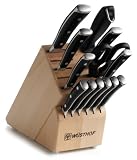 Wusthof Classic Ikon 14-Piece Knife Set with Block, Black