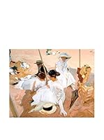 Picture Lienzo Under The Awning, On The Beach At Zarauz - Joaquin Sorolla