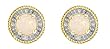 10k Yellow Gold, October Birthstone, Opal and Diamond Earrings