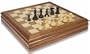 New Exclusive in Ebonized Boxwood with Chess & Backgammon Case - 3" King