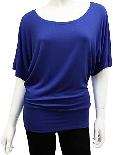 Women's Rayon Span Flowy Draped Dolman 3/4 Sleeve Tunic,Large,Rust