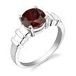 Sterling Silver 2.50 cts Round Cut Garnet Ring Size 8