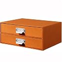 Bigso Box of Sweden - La bo&icirc;te de rangement 2 tiroirs "Birger" - orange