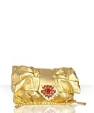 Giuseppe Zanotti gold leather gathered stone detail convertible clutch