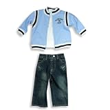 Calvin Klein - Infant Boys 3 Piece Pant Set, Light Blue, White, Navy