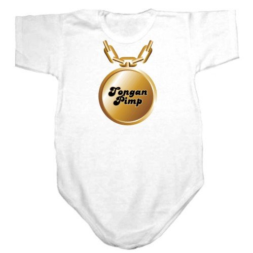Baby Bodysuit White Tongan Pimp ! Tonga Country 3 - 6 Months