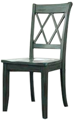 Ashley Furniture Signature Design Mestler Dining Room Side Chair, Antique Blue, Set of 2, Regular, Wood Seat 0