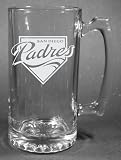 MLB San Diego Padres Laser Etched 27oz Glass Beer Mug