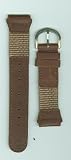 Genuine TIMEX Expedition Tan Nylon & Brown Leather Band, wide end-piece 20mm, width 18mm, length 7