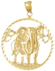 Dazzlers Solid 14k Gold Elephant Charm Pendant Available in three colors from jewelsberry (weights: 5.5 grams only)