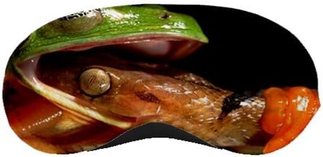 CaseSuper Designs Morelets Tree Frog Attacked By Cat Eyed Snake Animals Sleeping Mask, Eye Mask, Sleep Mask 7.25" x 3.5"