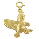 14k Yellow Gold Polished Eagle Charm