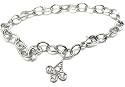 Celtic Diamond Charm Link Bracelet, 18k White Gold, CTW 0.35