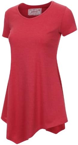 Made By Johnny Women's Short Sleeve Handkerchief Hem Tunic