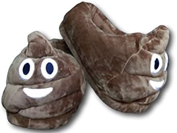 PiratePlushStore Throwing Kiss Unisex Emoji Plush Home Indoor Pair Slippers Soft Shoes (Poop)