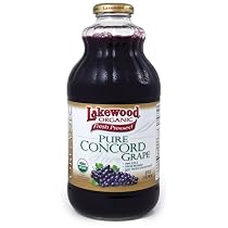 Lakewood Organic PURE Concord Grape Juice - Package Contains SIX 32oz Bottles