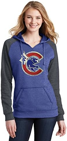 Bling Cubs "W" Ladies Reglan Hoodie