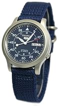 Seiko Watches-Seiko 5 Military Automatic Mechanical Self-Winding NYLON STRAP SNK807K2 Water Resistance Men's Watch