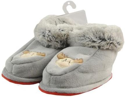 Ola Nesje Grey Toddler Slippers with a Moose 46107