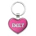 Metal Keychain Key Chain Ring Pink I Love Heart Names Female E Elys - Emily