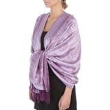 Lightweight Two Tone Paisley Design Pashmina Fringe Scarf / Stole / Wrap ( Choose from 12 Colors )