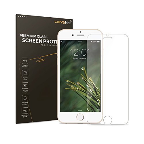 iPhone 6S / iPhone 6 Screen Protector Corvatec Crystal Clear Easy Install 9H Tempered Glass Screen Protector (Lifetime Warranty)