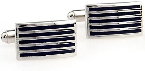 HHBuy Cufflinks For Men Or Women Designs Blue Paint Rectangle Cufflinks
