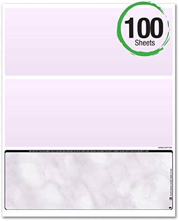 Business Standard Voucher Check Stock (Check On Bottom with two stubs / vouchers on top) - Blank Check Paper - Versacheck Refills: Form #1002 - Purple - 100 Sheets