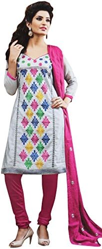 Unstitched Straight Salwar Kameez Embroidered Suit Indian Ethnic Wear