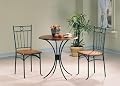 Bistro Metal & Wood Dining Tea Table & 2 Chairs 3 Piece Set