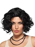 Short Black Wig Curly Wavy Costume Wig