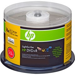 HP LightScribe 16X DVD+R 4.7GB Blank Media (50 Pack)