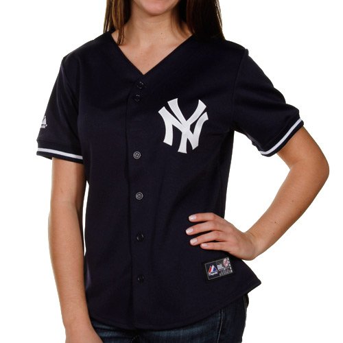 Majestic New York Yankees Ladies Replica Jersey - Navy Blue (XX-Large)