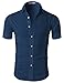 H2H Mens Casual/Dress Basic Designed Button Closure Slim Fit Shirts