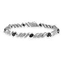 Sterling Silver San Marco Genuine Sapphire and Diamond Bracelet