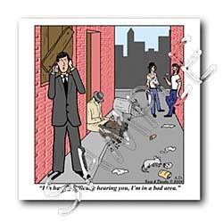 Cell Phone Bad Areas - 8x8 Iron On Heat Transfer For White Material