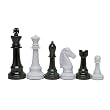 Best Value Staunton Chessmen - Black and White Plastic with 3 1/2" King